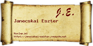 Janecskai Eszter névjegykártya